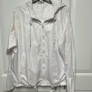 Women's White Hooded Bomber Jacket Zyia Active